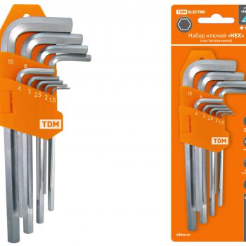 Набор ключей HEX 1.5-10мм 9шт длинные TDM (8)