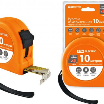 Рулетка TDM 10м 25мм магнит Рубин (6/36)