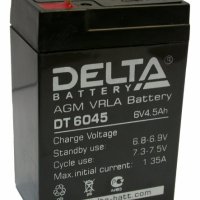Аккумулятор Delta VRLA 6- 4.5 (6V, 4.5Ah, 70x47x100мм) (20)