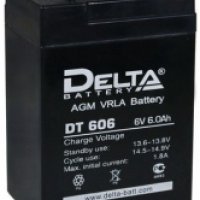 Аккумулятор Delta VRLA 6- 6.0 (6V, 6.6Ah, 107х47х70мм) (20)