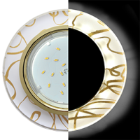 Светильник Ecola GX53 H4 LD5310 Glass Стекло Круг с подсветкой золото - золото на белом 38x126 (к+)