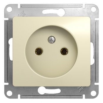 Механизм розетки Glossa 1-ая без заземления бежевый (20)