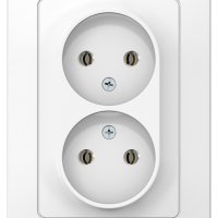Розетка Blanca 2-СП без заземления белый (6/36)