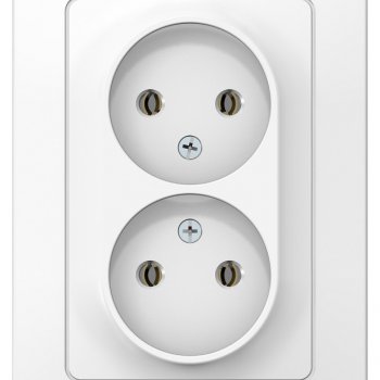 Розетка Blanca 2-СП без заземления белый (6/36)