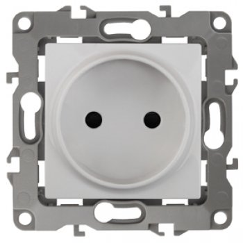 Механизм розетки Эра 12 1-ая без заземления белый (10)