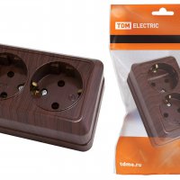 Розетка TDM Ладога 2-ая бук с/з (10/200)