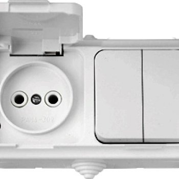 Блок Пралеска IP54 2кл. + розетка б/з (30)