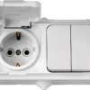 Блок Пралеска IP54 2кл. + розетка с/з (25)