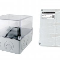 Коробка TDM 240х195х165мм IP55 5ввода прозр.крышка штрихкод (4)