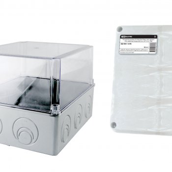 Коробка TDM 240х195х165мм IP55 5ввода прозр.крышка штрихкод (4)