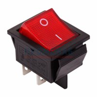 Выключатель Rexant вкл-выкл 16А подсветка красный (10)