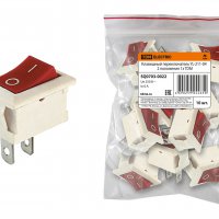 Выключатель TDM YL-211-04 1з вкл-выкл красно-белый