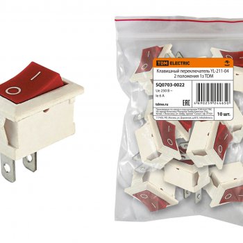 Выключатель TDM YL-211-04 1з вкл-выкл красно-белый