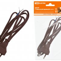 Шнур с вилкой TDM 1,7м коричневый (80)