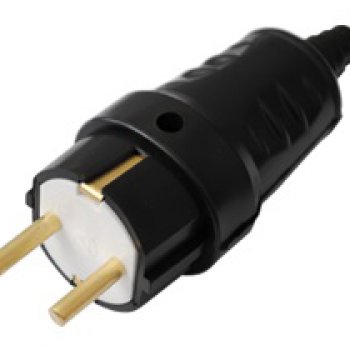 Вилка каучук Светоприбор прямая с заземлением 16А (48)