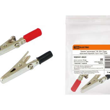 Зажим "крокодил" 30А 75мм (2шт/уп) TDM