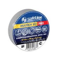 Изолента Safeline 19мм х 20м серо-стальной (10/200)*