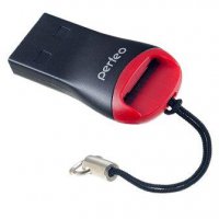 Картридер Perfeo R007 (microSD) черный/красный