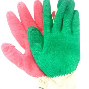 Перчатки х/б   облив одинарный латекс жёлтые 10кл р.9 (10/300)