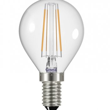 Лампа филамент шар G45  8Вт Е14 6500К 660Лм General (10/100)