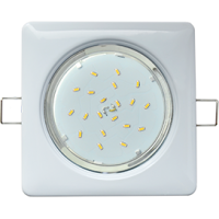 Светильник точечный квадрат GX53 белый Ecola H4 Square к+ (10/50)