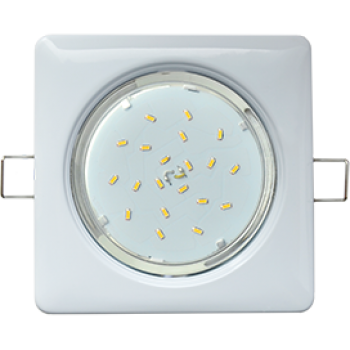 Светильник точечный квадрат GX53 белый Ecola H4 Square к+ (10/50)