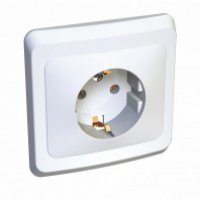 Розетка Этюд 1-СП с заземлением белый (20)