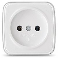 Розетка Электра 1-ая белый б/з (10/100)