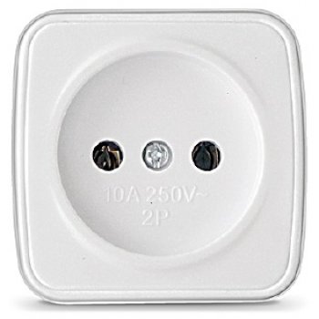 Розетка Электра 1-ая белый б/з (10/100)