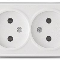 Розетка Электра 2-ая белый б/з (10/100)