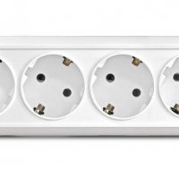 Розетка Олимп 4-ая белый с/з (3/60)