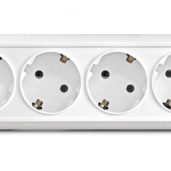 Розетка Олимп 4-ая белый с/з (3/60)