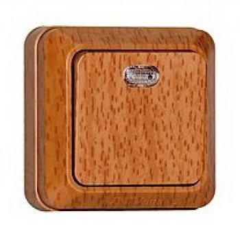 Выключатель Олимп 1кл. бук подсветка (10/100)