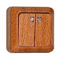 Выключатель Олимп 2кл. бук подсветка (10/100)