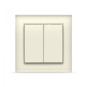 Выключатель Бриллиант 2кл. слоновая кость (10)