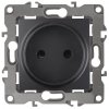 Механизм розетки Эра 12 1-ая без заземления антрацит (10)