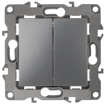 Механизм выключателя Эра 12 2кл графит (10)