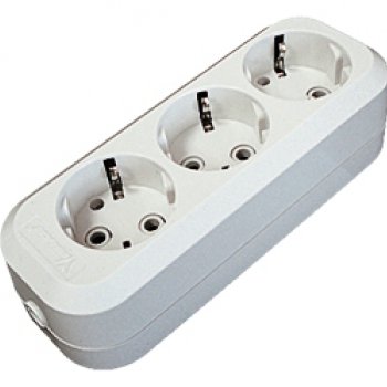 Колодка Универсал 3гн с заземлением 16А (100)