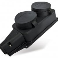 Колодка каучук Универсал 2гнезда с заземлением 16А (10)