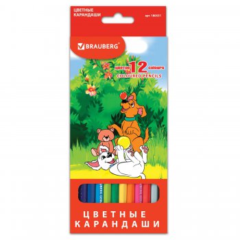 Карандаши цветные 12цв Brauberg "My lovely dogs" (6/12)