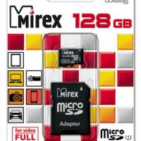 Карта micro-SD Mirex 128GB Class 10 + адаптер (SDXC)