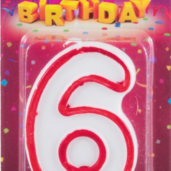 Свеча для торта Цифра 6 Волшебная страна (1*Bl) (12)