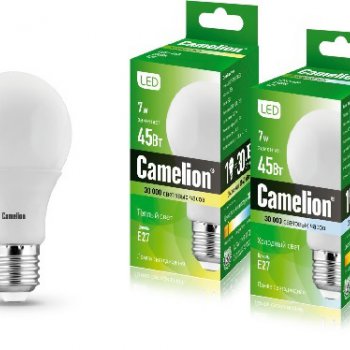 Лампа диодная A60  7Вт Е27 4500К 550Лм Camelion (10/100)