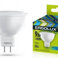 Лампа диодная MR16 GU5.3  9Вт 4500К 780Лм Ergolux (10/100)
