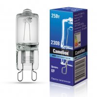 Лампа галогенная G9 25Вт 220В капсула Camelion прозрачная (100)
