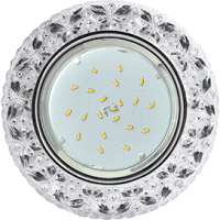 Ecola GX53 H4 LD7040 Светильник встр. искристый с подсветкой "Бабочки" Прозрачный / Хром 35x125 (к+)