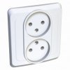Розетка Этюд 2-СП без заземления белый (20/120)