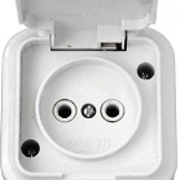 Розетка Пралеска IP54 1-ая белый б/з (60)