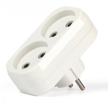 Двойник Smartbuy б/з белый 10А (100)