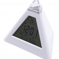 Будильник Irit «Пирамидка» Будильник Irit RGB-подсветка календарь термометр 3хR03 (100)